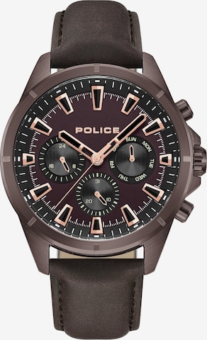 POLICE Analoog horloge 'MALAWI' in Bruin: voorkant