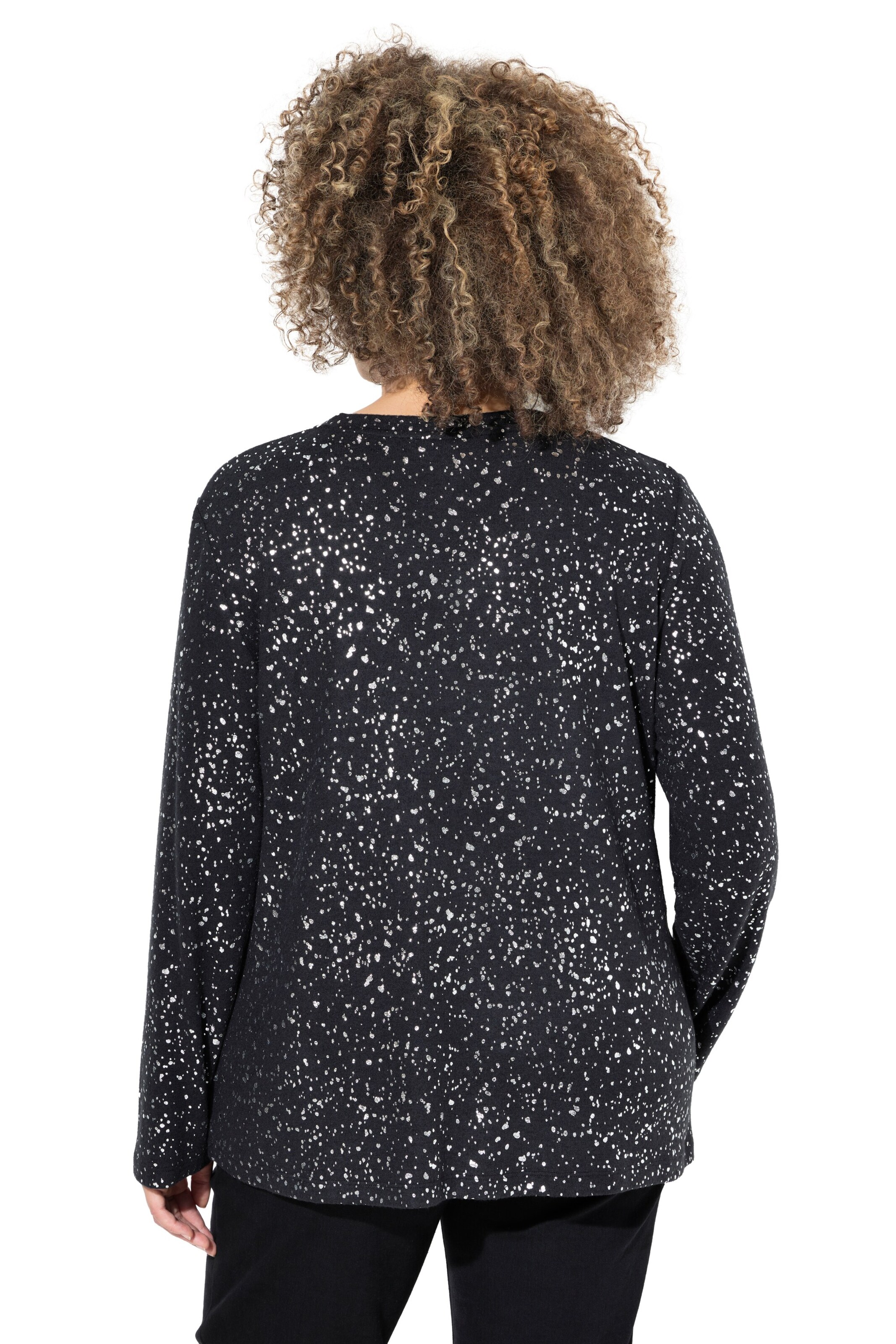Ulla Popken Sweatshirt in Schwarz