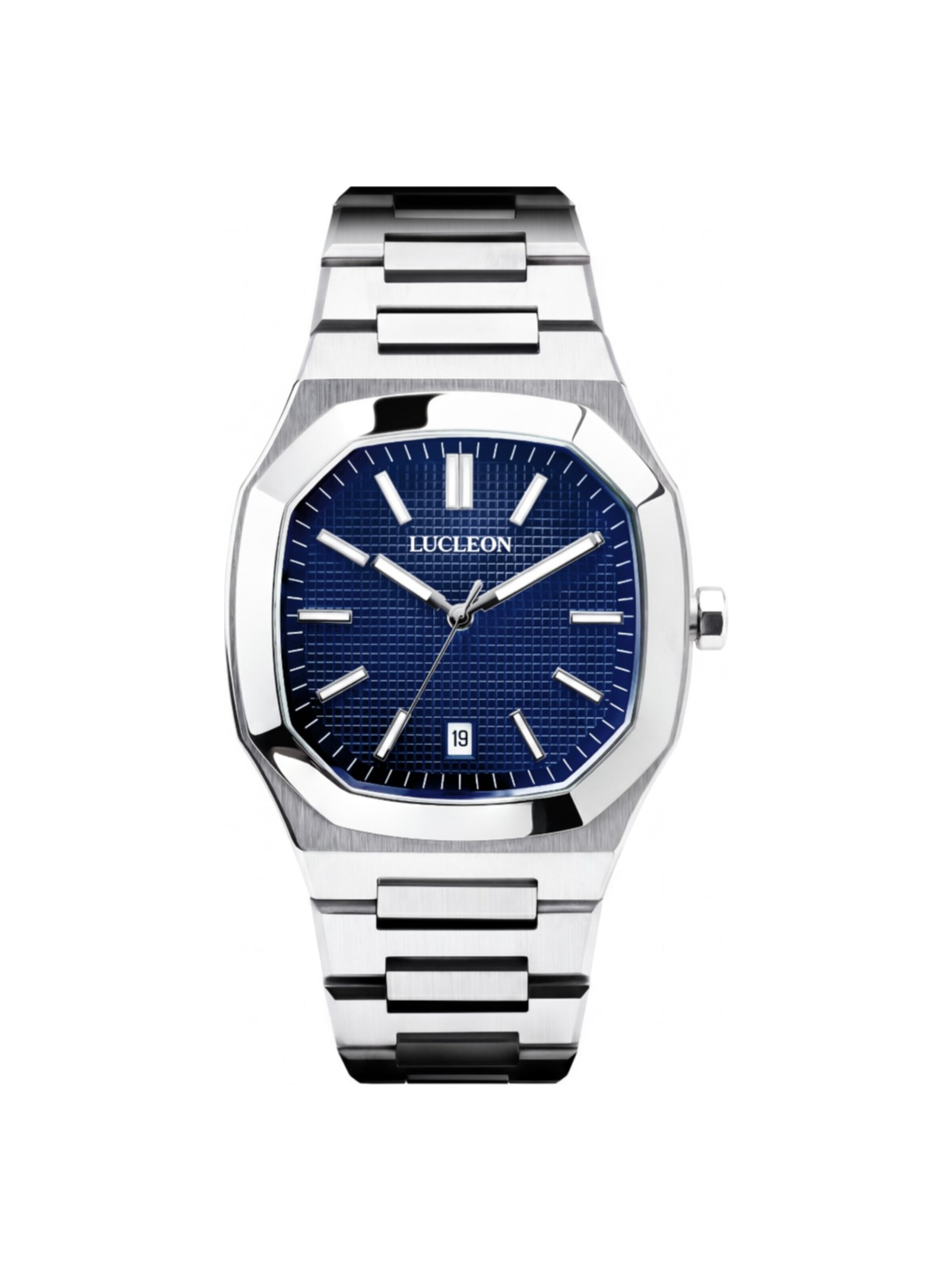 Lucleon Analog Watch 'Vector' in Silver: front