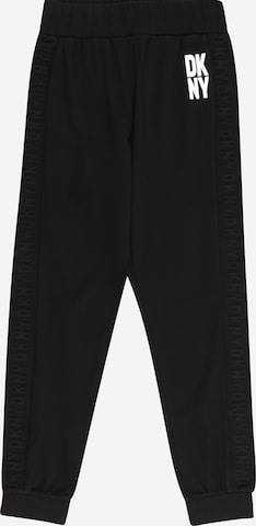 DKNY Tapered Workout Pants in Black: front