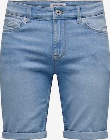 Coupe slim Jean 'Ply' Only & Sons en bleu : devant