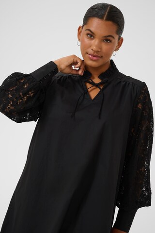 KAFFE CURVE Jurk 'Mynthia' in Zwart