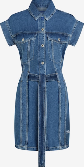 KARL LAGERFELD JEANS Košulja haljina ' Kurzärmeliges Jeanskleid mit Gürtel ' u plava, Pregled proizvoda