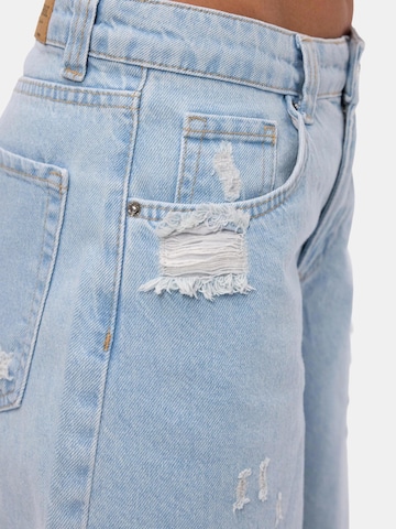 IT'S BASIC Baggy Jeans 'BAGGY MINI DENIM SHORT'‌‌‌‌‌‌‌ in Blau