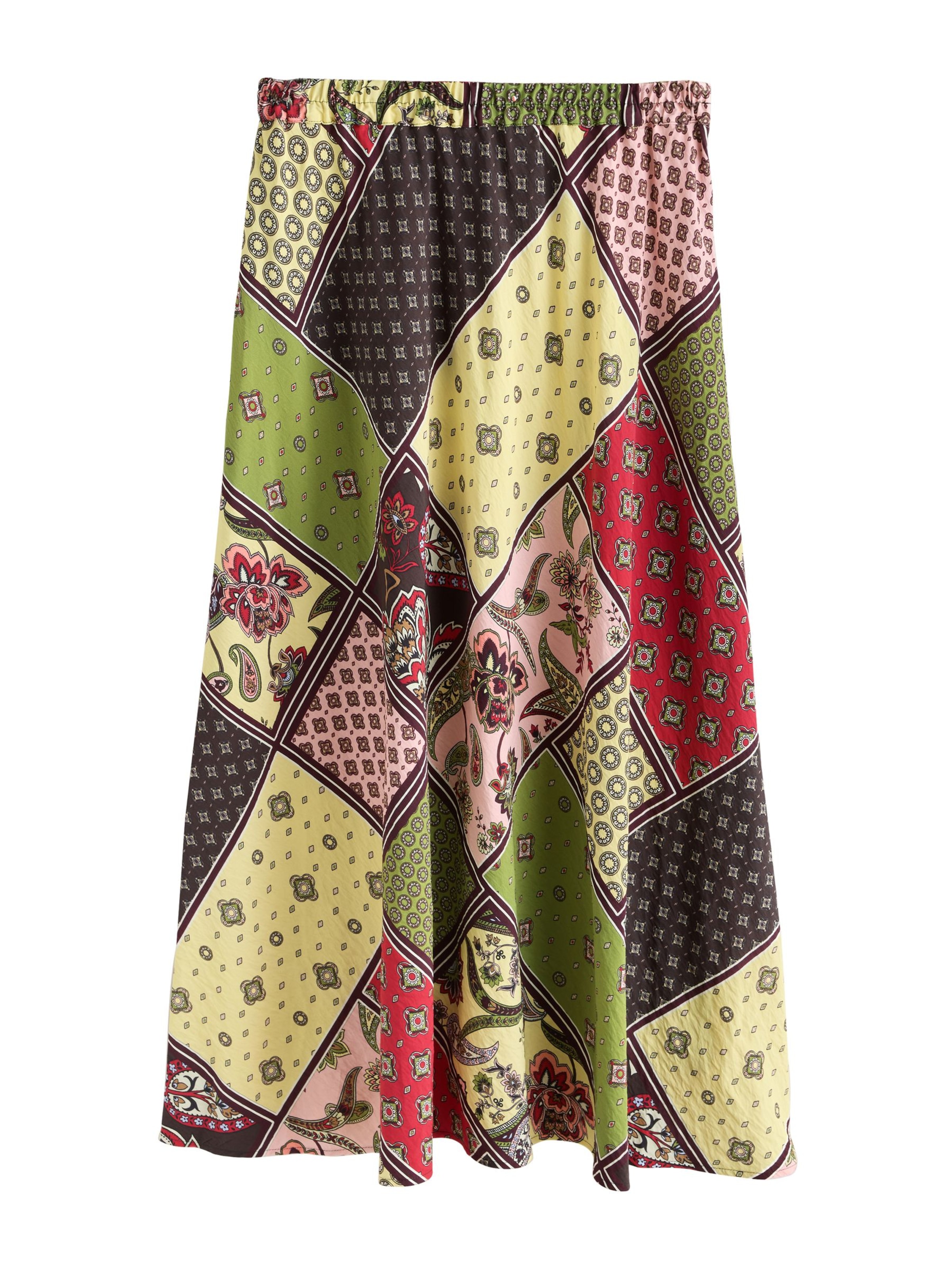 Next Rok in 36 in de kleur Donkerbruin / Groen / Rosa / Bordeaux, Productweergave