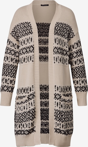 Sara Lindholm Knit Cardigan in Beige: front