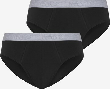 Hanro Slip ' Cotton Essentials ' in Zwart: voorkant