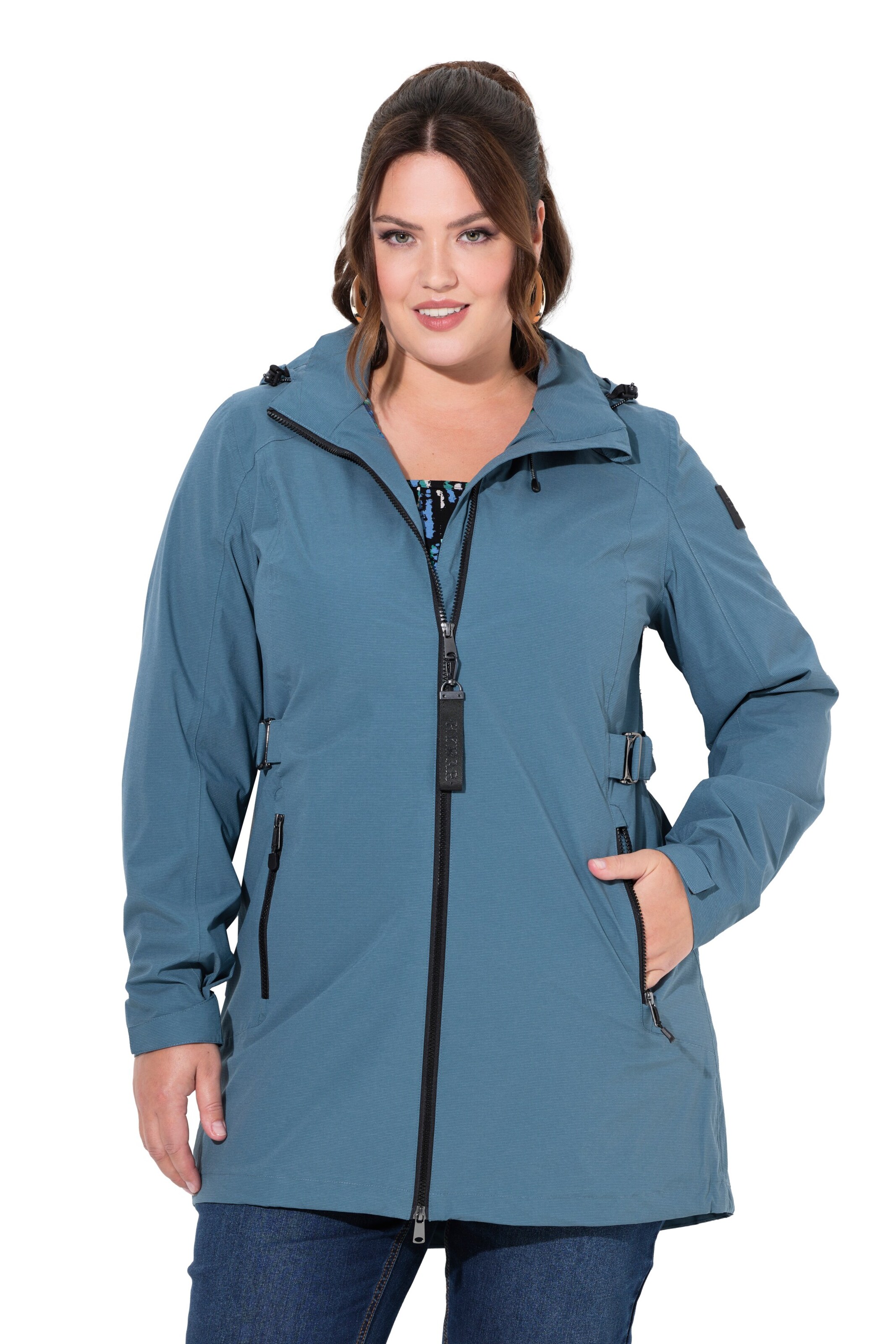 Ulla Popken Übergangsjacke in Blau: Vorderseite