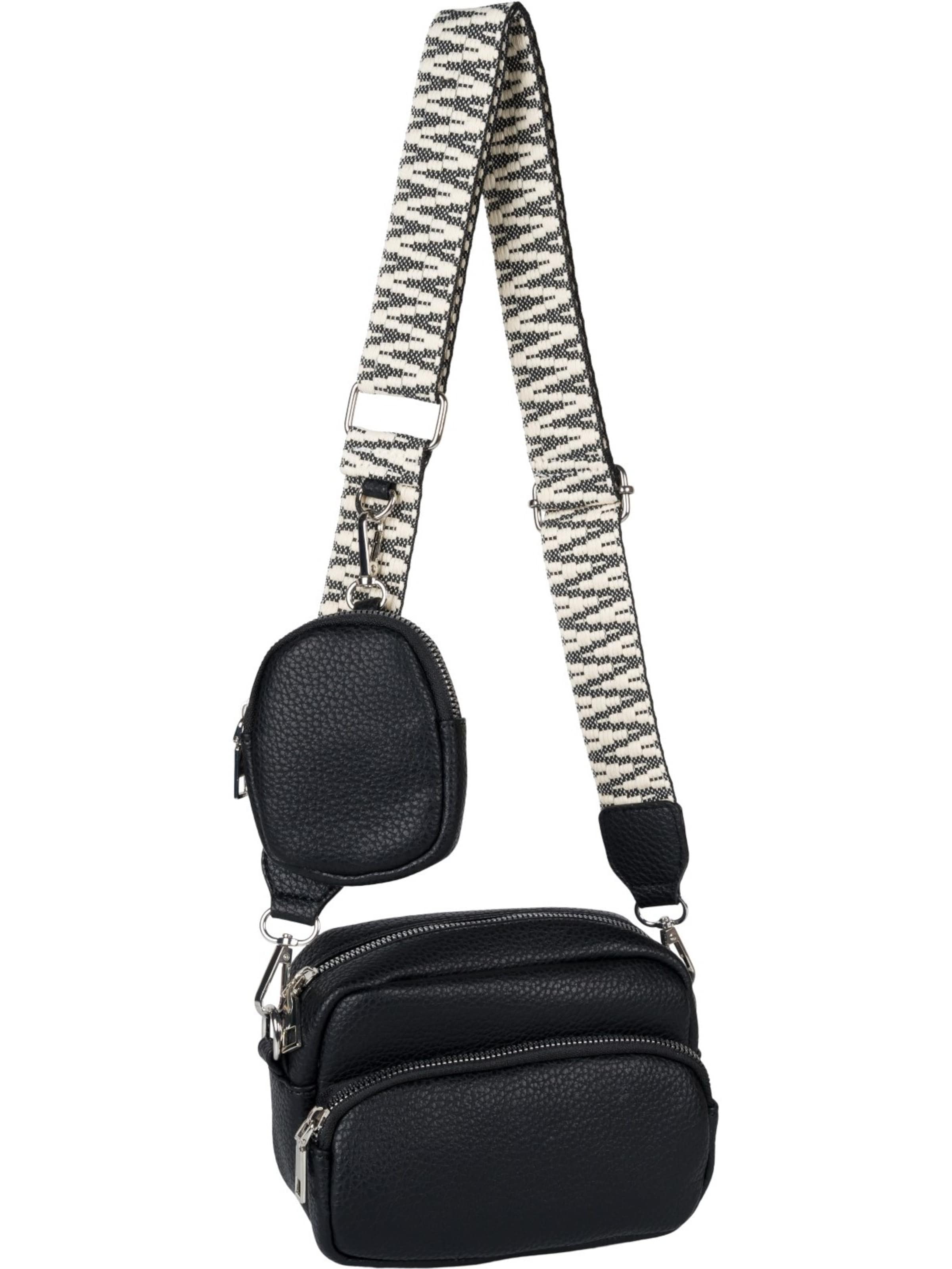 styleBREAKER Umhängetasche 'Rechteckige Umhängetasche Set 2-Teilig'‌‌‌‌‌‌ in Schwarz: Vorderseite