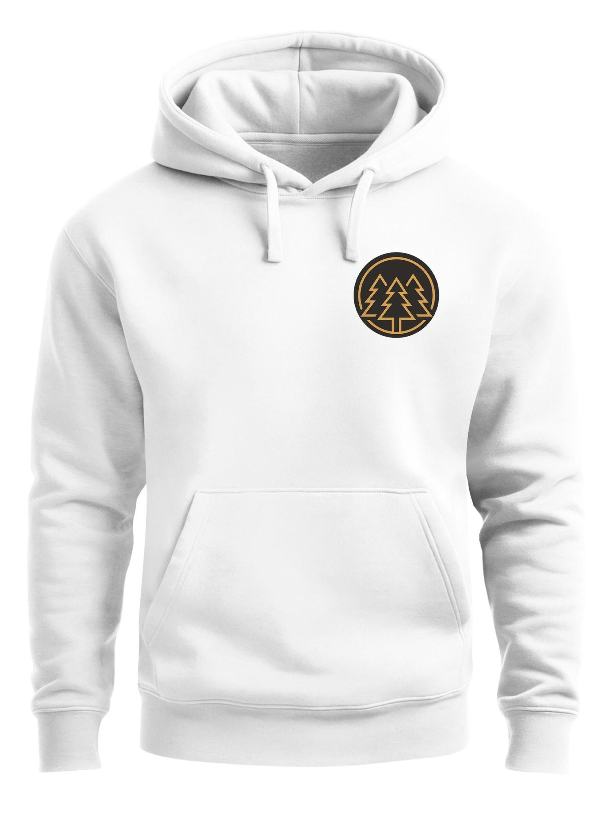 Neverless Sweatshirt 'Bäume Badge' in White: front