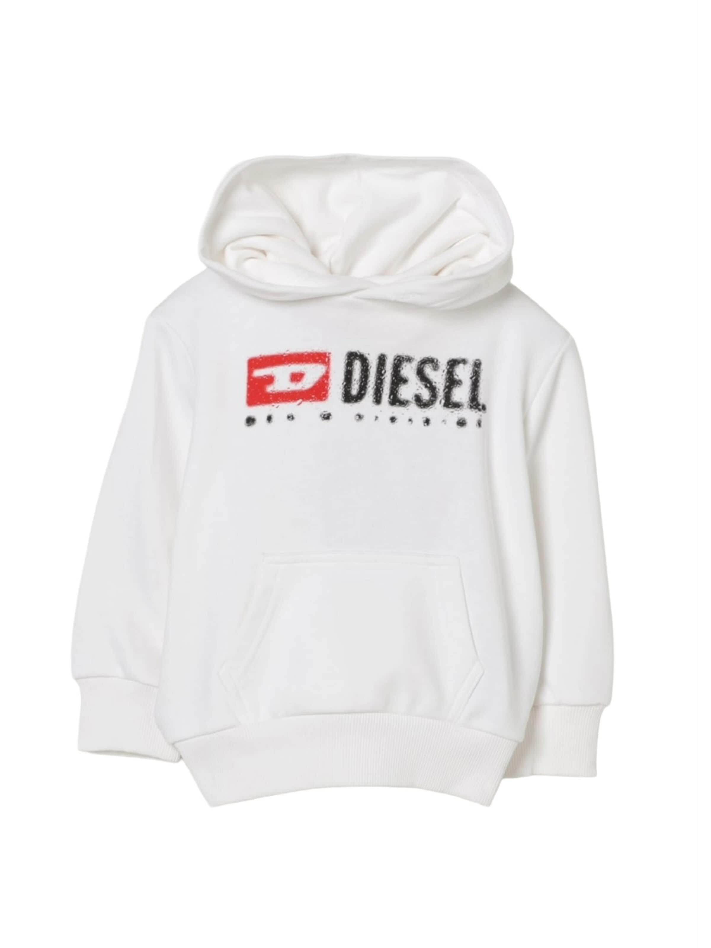 DIESEL Sweatshirt 'Felpa cappuccio bianca per bambino' in White: front