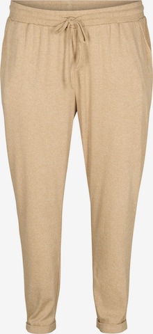 Zizzi Tapered Pants 'ESARA' in Beige: front