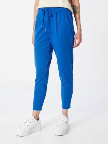 ICHI Slimfit Bandplooibroek 'KATE' in Blauw: voorkant