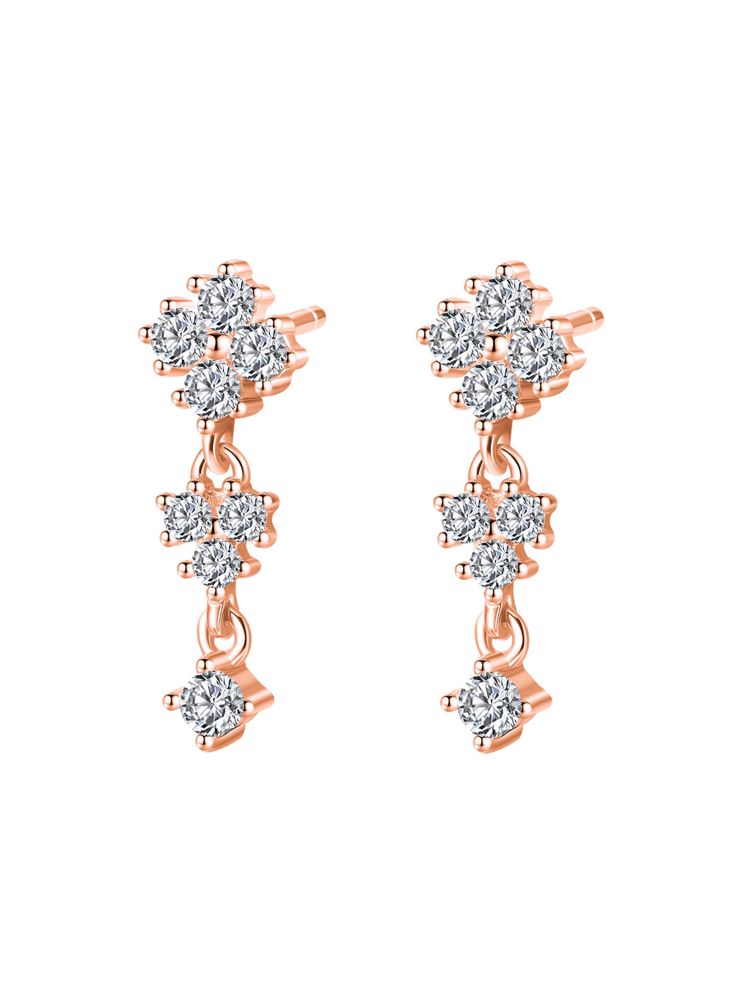 Boucles d'oreilles 'Cascading Blossom' Hey Happiness en or : devant