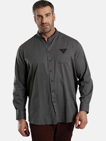 Charles Colby Comfort fit Overhemd in Grijs: voorkant