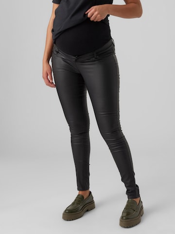 Vero Moda Maternity Skinny Fit Панталон 'SEVEN' в черно: отпред