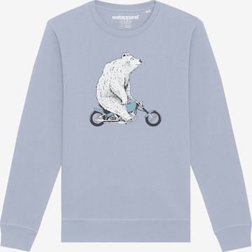 Watapparel Sweatshirt ' Bär auf Bike ' in Blauw: voorkant