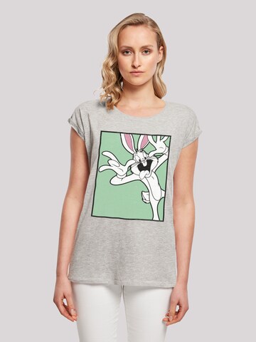F4NT4STIC T-Shirt 'Looney Tunes Bugs Bunny Funny Face' in Grau: predná strana