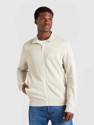 BOSS - Sudadera con cremallera 'Zestart' en beige: frente