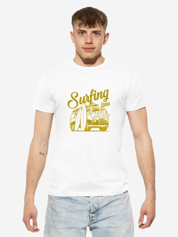Cotton Prime Shirt 'Surf Time Urlaub Meer Ozean' in White: front