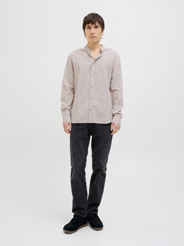Slim fit Camicia 'JJESummer Band' di JACK & JONES in beige