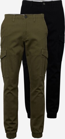 JACK & JONES Tapered Cargobukser 'MARCO JOE' i grøn: forside