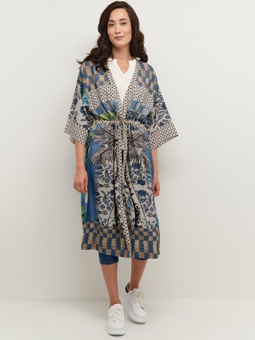 Kimono 'Cania' Cream en bleu