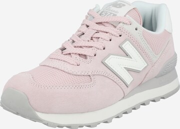 Sneaker bassa '574' di new balance in rosa: frontale