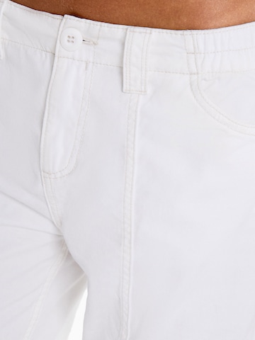 Wide Leg Pantalon Bershka en blanc