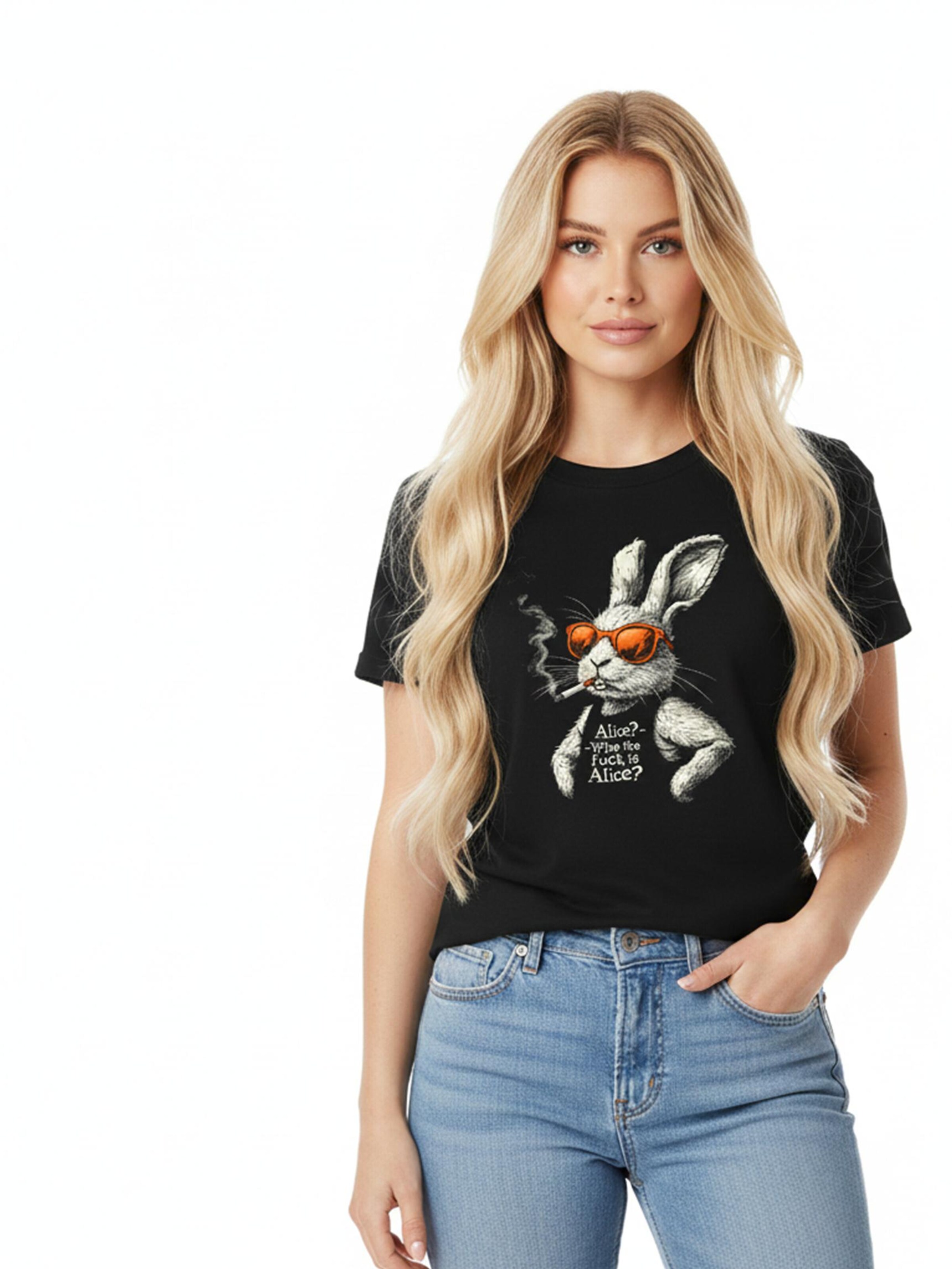 MAKAYA Shirt 'Alice Bunny' in Black