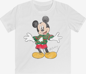 F4NT4STIC Shirt 'Disney Micky Maus Weihnachten' in Wit: voorkant