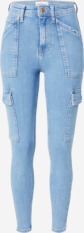 River Island Skinny Cargojeans 'AMBER' in Blauw: voorkant