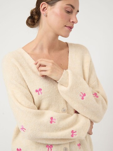 YAS Cardigan 'YASBow' i beige