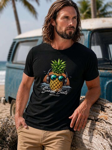 Neverless Shirt 'Sunset Beats' in Black