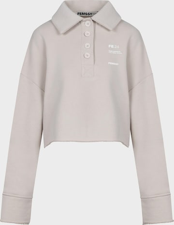 FEMSSY Mikina 'COLLAR SWEATSHIRT GREY' – béžová: přední strana