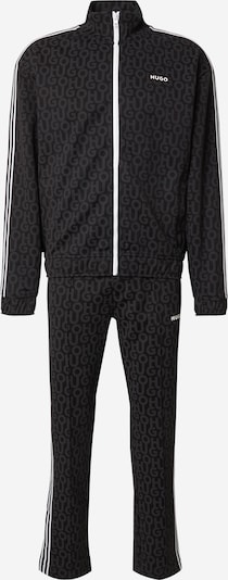 HUGO Jogging komplet 'Doduck/Don' u tamo siva / crna / bijela, Pregled proizvoda