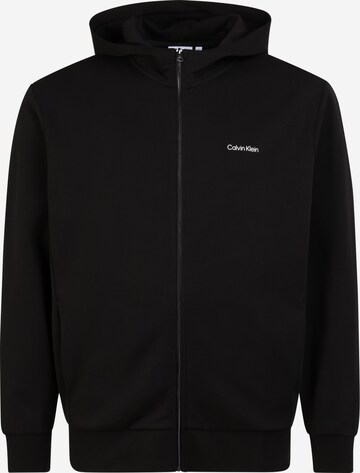 Calvin Klein Big & Tall Sweatjacke in Schwarz: predná strana