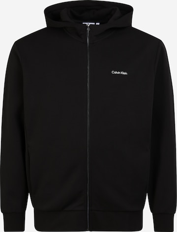 Calvin Klein Big & Tall Zip-Up Hoodie in Black: front