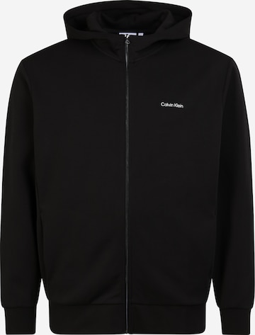 Calvin Klein Big & Tall - Sudadera con cremallera en negro: frente