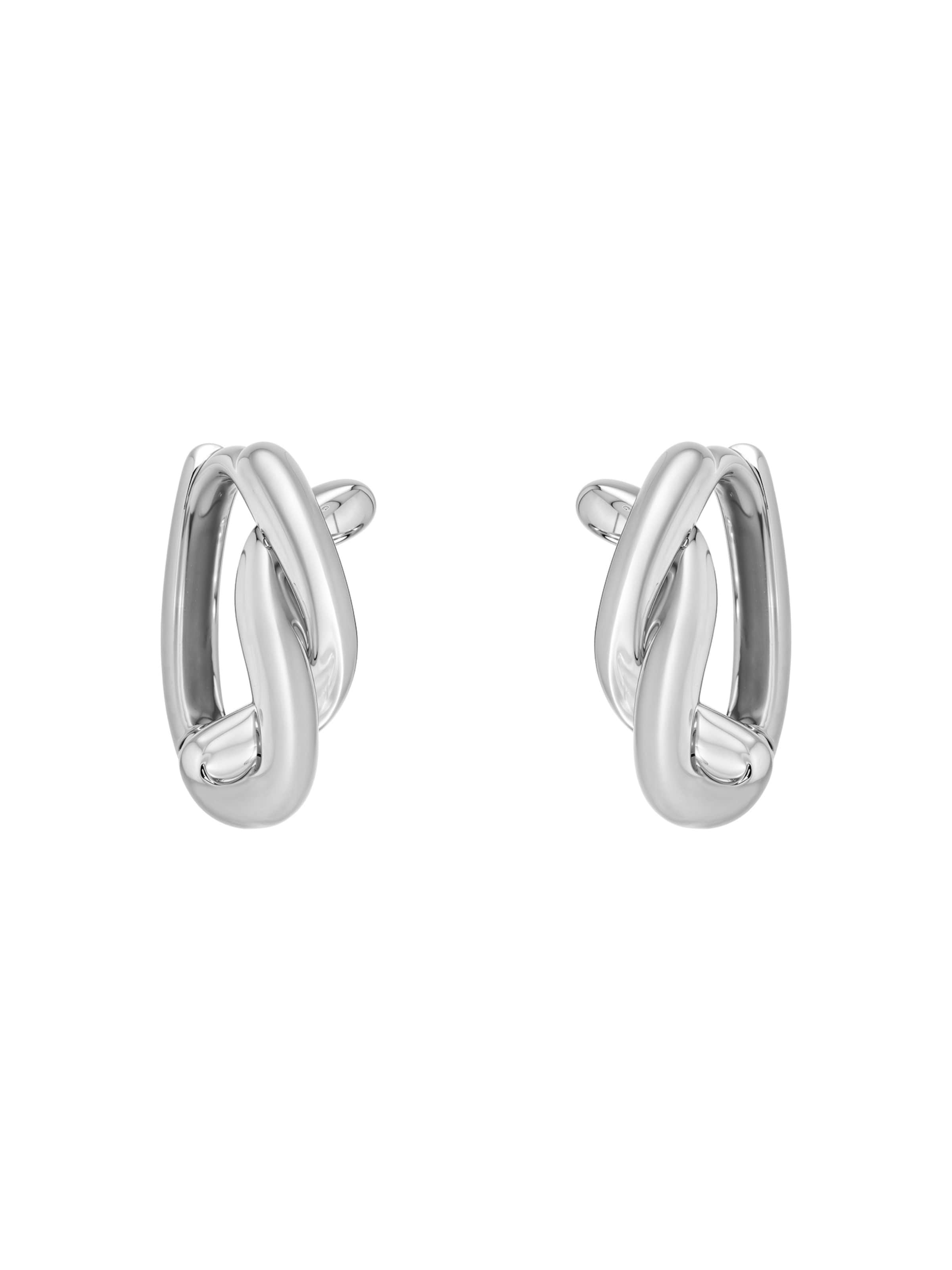 Sofia Milani Ohrringe 'Curved'‌‌‌‌‌‌‌‌‌ in Silber: Vorderseite