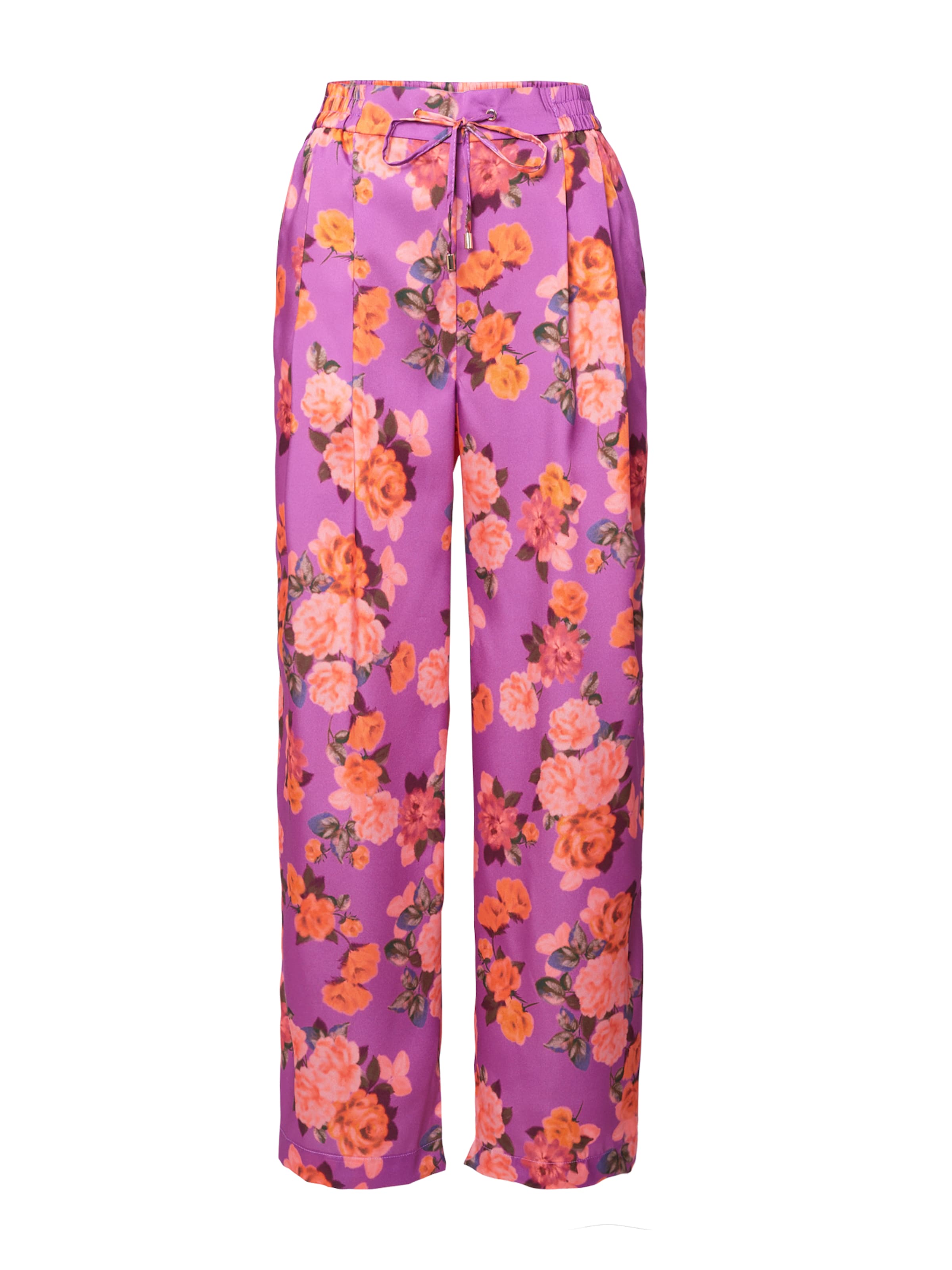 River Island Wide leg Pleat-front trousers in Purple: front