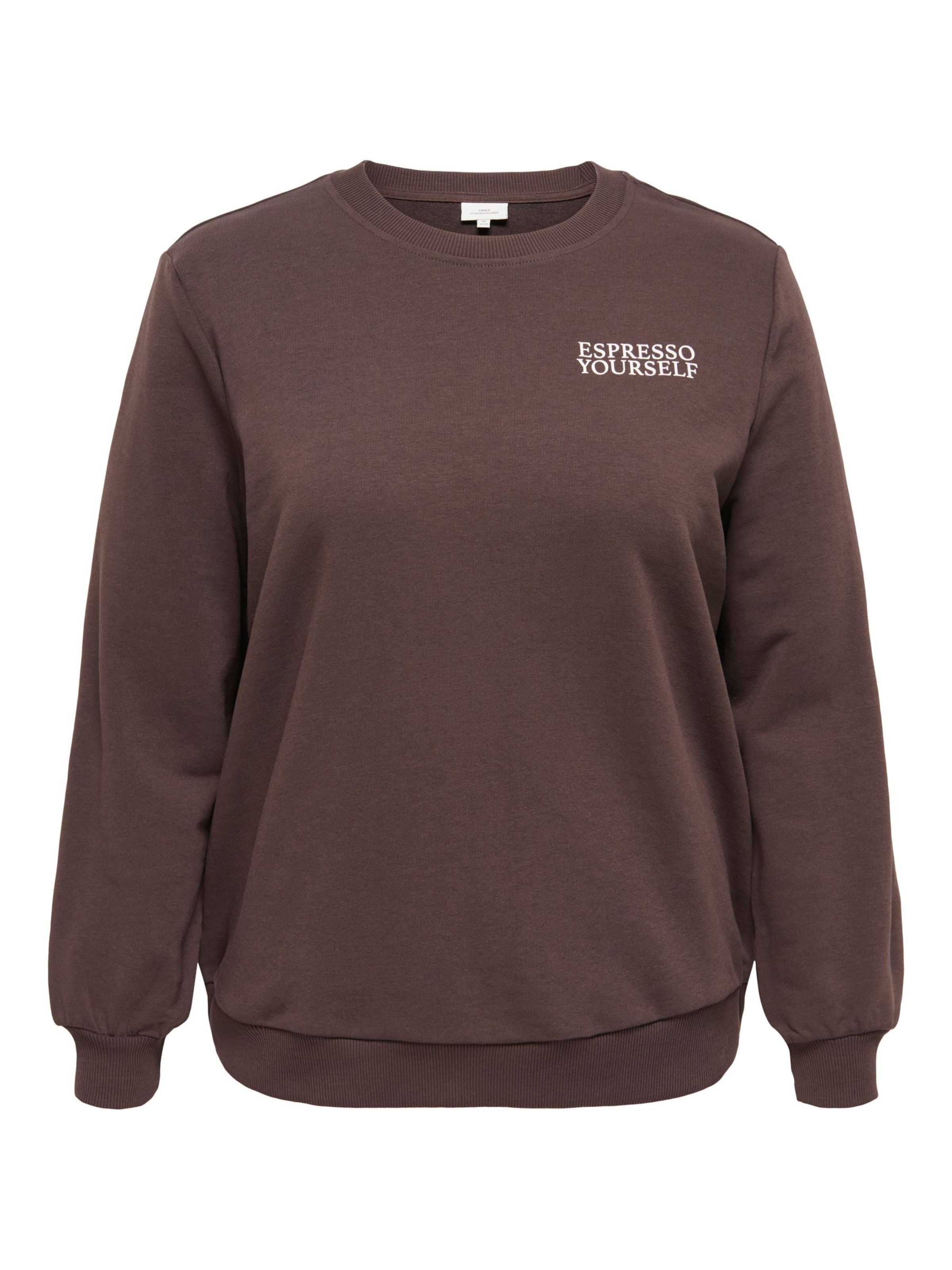 ONLY Carmakoma Sweatshirt 'CARSONNY' in Bruin: voorkant