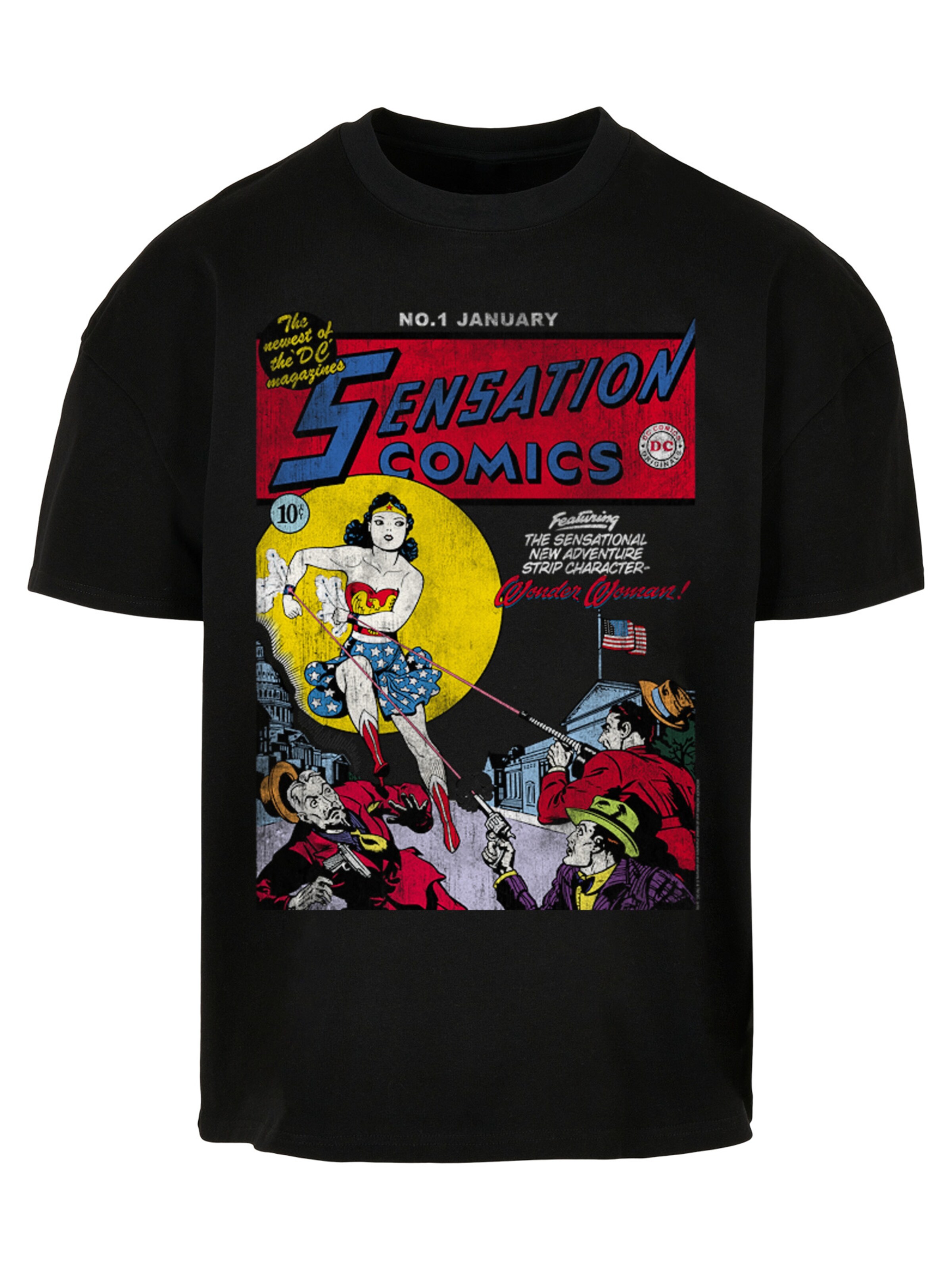 T-Shirt 'Wonder Woman Sensation Comics Issue 1' F4NT4STIC en noir : devant