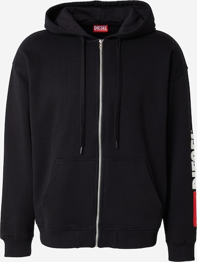 Megztinis be užsegimo 'S-BOXT-ZIP' iš DIESEL, spalva – tamsiai raudona / juoda / balta, Prekių apžvalga