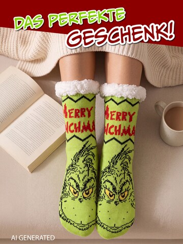 The Grinch Socken 'Hüttensocken Merry Grinchmas'‌‌‌‌‌ in Grün
