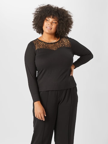 ABOUT YOU Curvy Shirt 'Elmira' in Zwart: voorkant