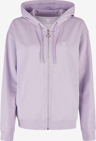 Angels Athletic Zip-Up Hoodie in Purple: front