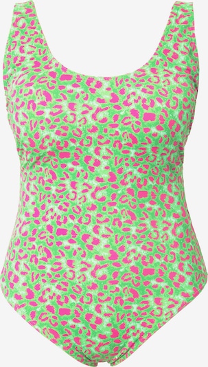 Studio Untold Badeanzug in grasgrün / hellgrün / pink, Produktansicht