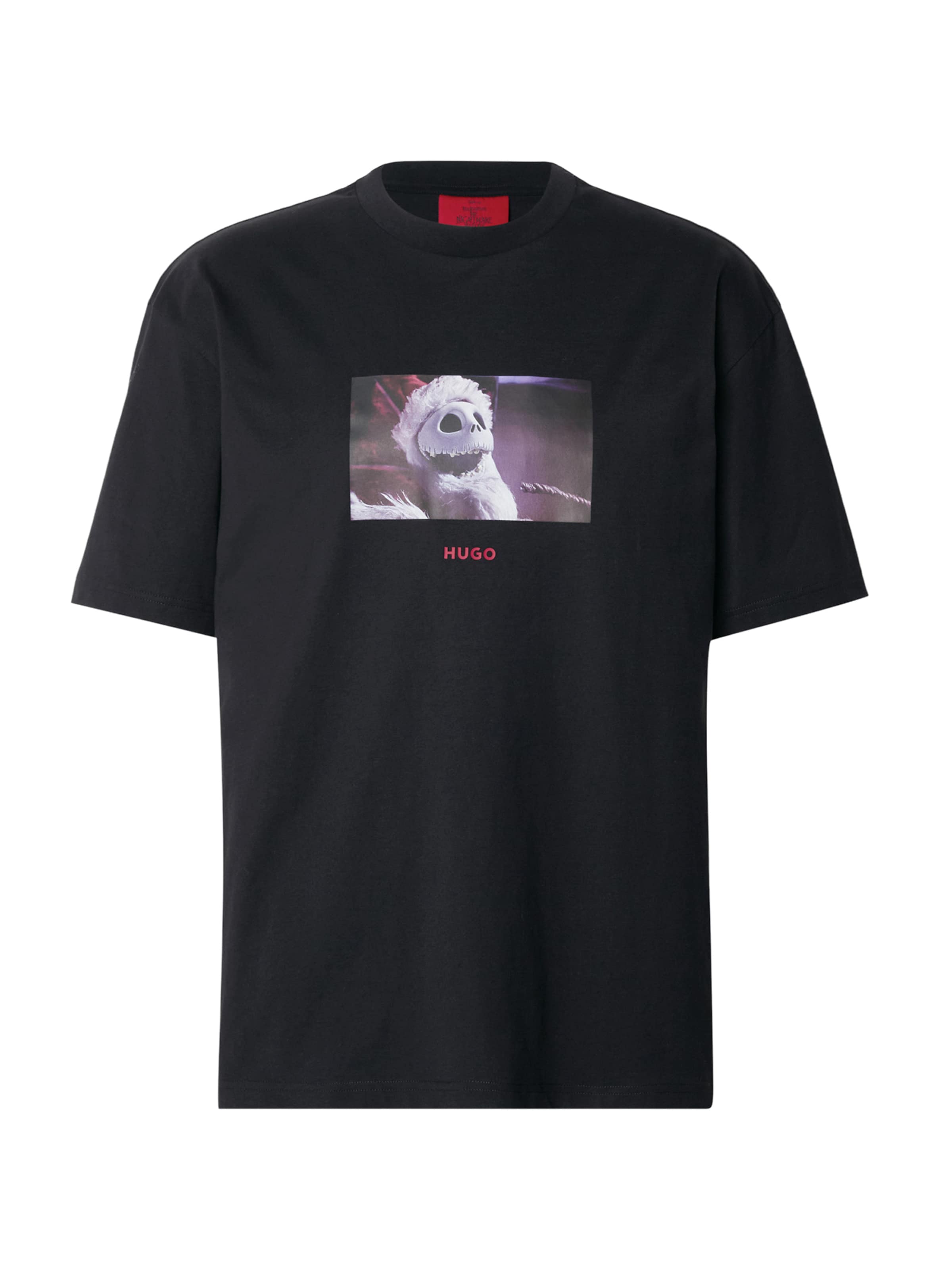 HUGO Тениска 'Dijack' в черно: отпред