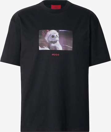 juoda HUGO Marškinėliai 'Dijack': priekis